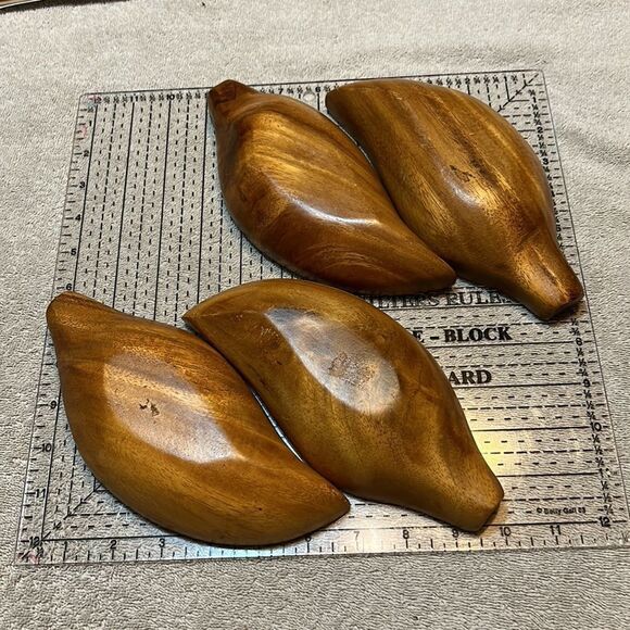 Vintage Pair of Nested Trinket Bowls Monkey Wood - Picture 3 of 9